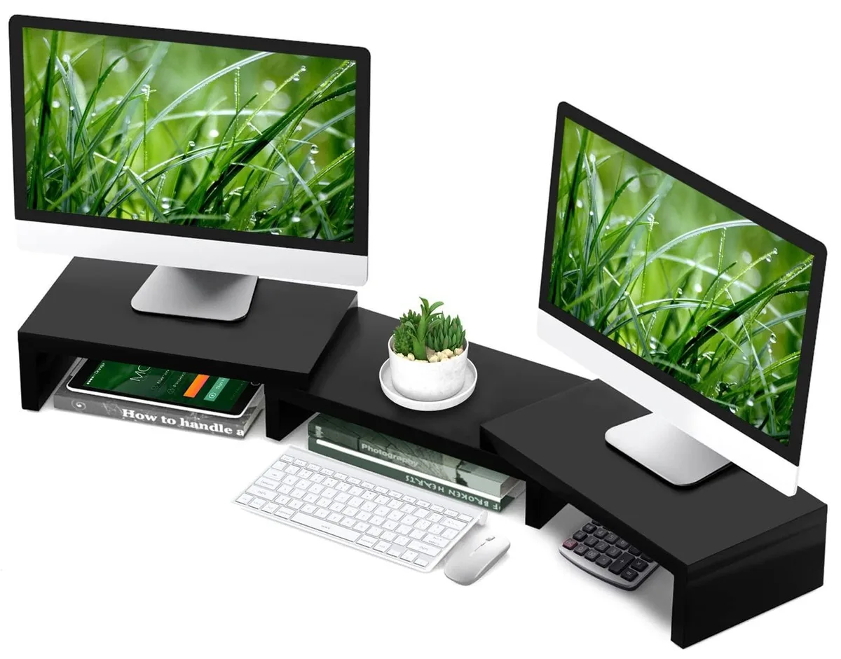 V2 Technologies V2 Technologies Dual Monitor Stand Riser 30.7-43.3" 2 in 1 accessory — product photo