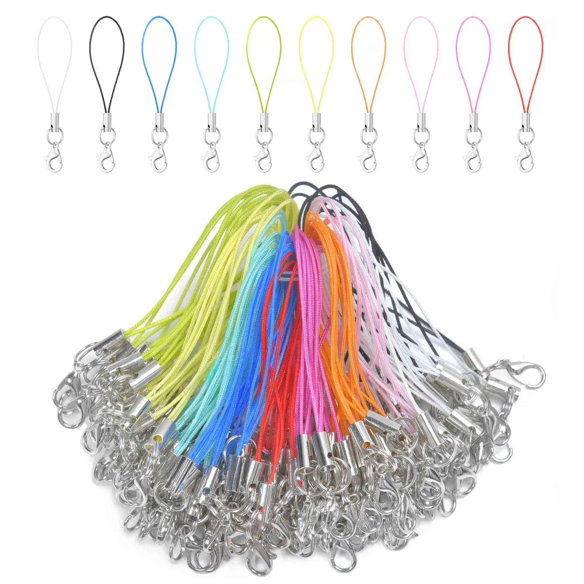 Viator Gear Model A Phone Charms Strap 100Pcs 10 Colors 2.5 inch Lobster Clasp Lanyard Straps — product photo