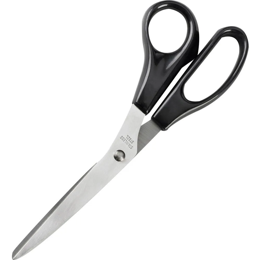 Business Source Business Source 65647 Scissor Stainless Steel Bent 8in Black Handles — product photo