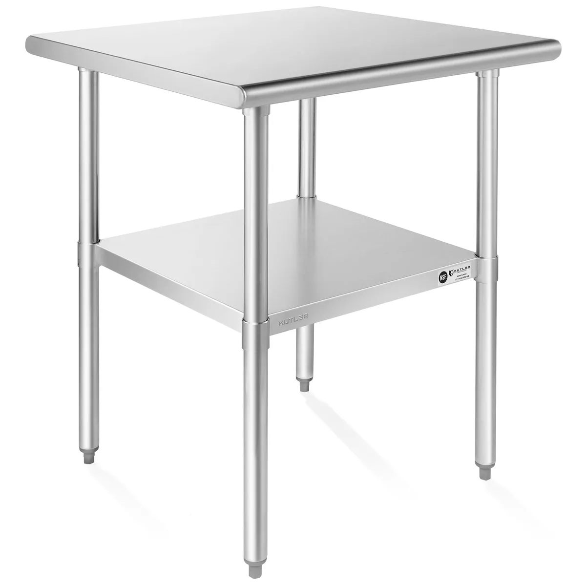Kutler Kutler KT_03-WT2424-GB 24" x 24" NSF stainless steel table with undershelf — product photo
