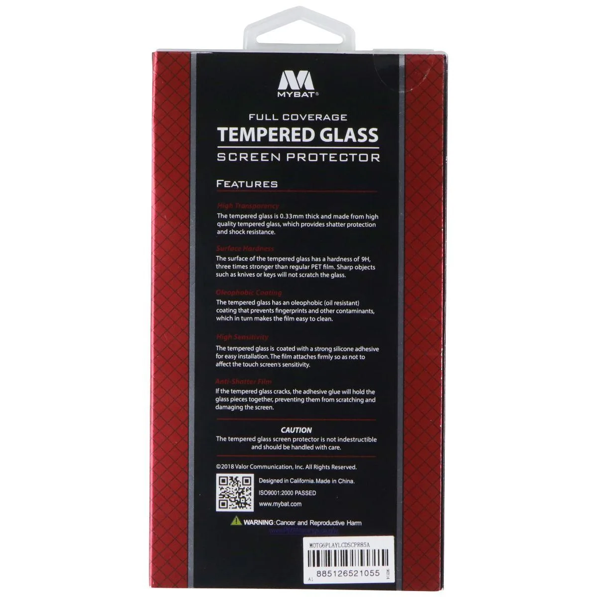 Mybat Mybat Tempered Glass Screen Protector for Motorola Moto G6 Play — product photo