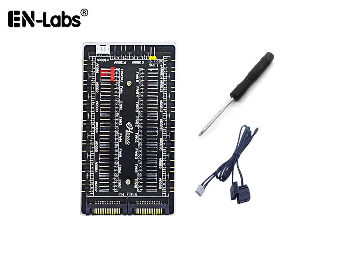 EN-Labs EN-Labs PWMARGB5V8S internal power cable 16 way 12V 4Pin 5V 3Pin SATA 15Pin Black — product photo