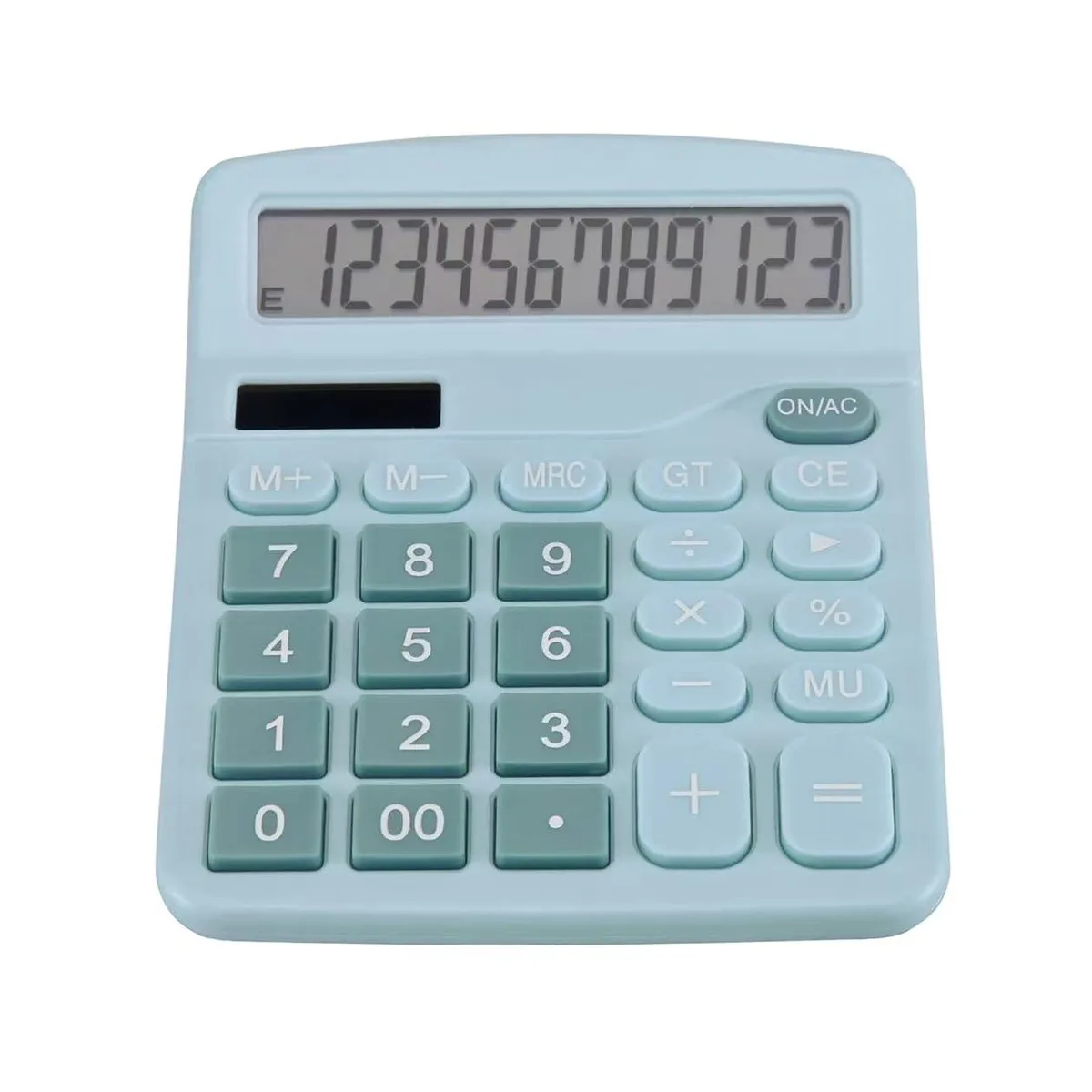  HP 12-Digit Desk Calculator Blue Solar Battery 5.5x4.7in — product photo