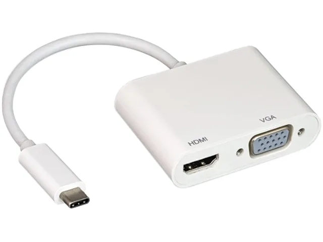 Nippon Labs Nippon Labs 30UC-CHMVGA USB-C to HDMI + VGA adapter, White — produkto nuotrauka