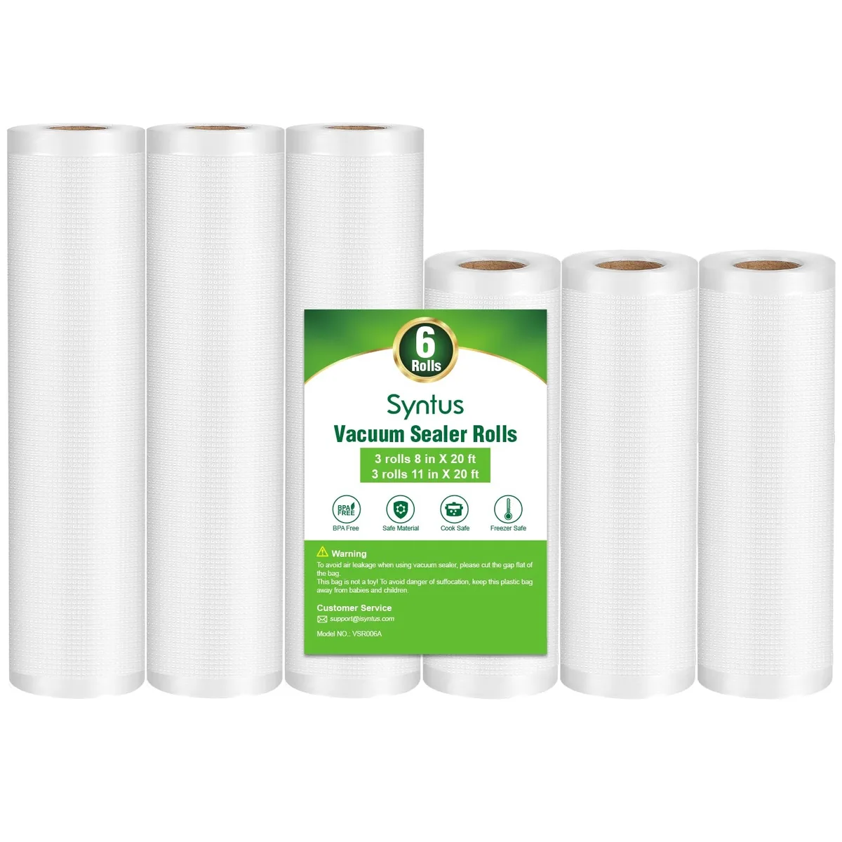  FoodSaver VSR006A Vacuum Sealer Bags 6 Rolls 8"×20' 11"×20 — product photo