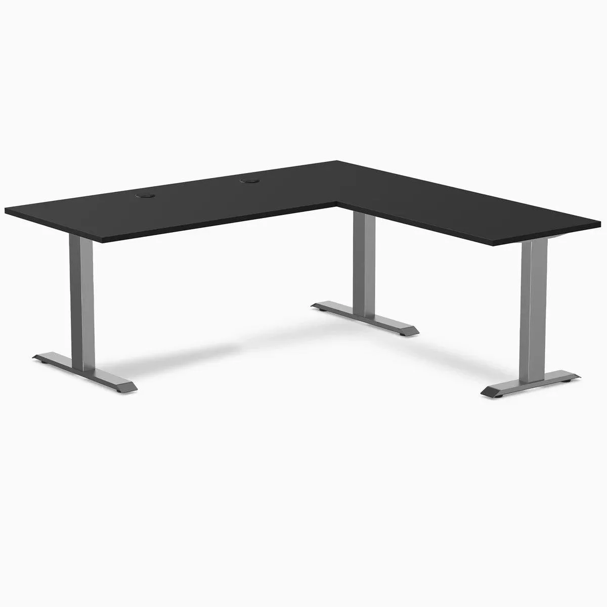 Desky Desky Zero Laminate L-Shape Office Desk Black Space Gray 70.9 x 29.5 in — product photo