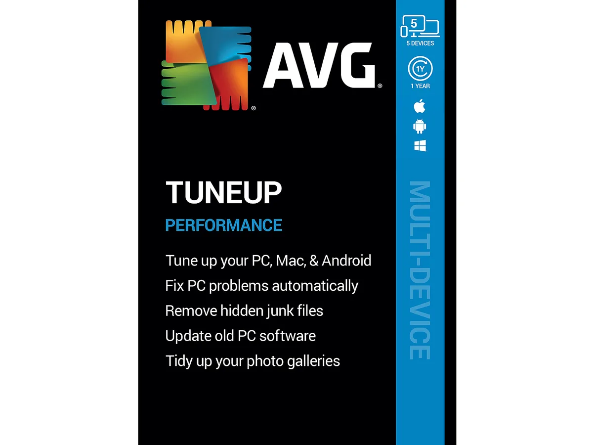 AVG AVG TuneUp 2022 5 Devices 1 Year Download AVG-TU20T12ENK-05 utility — product photo
