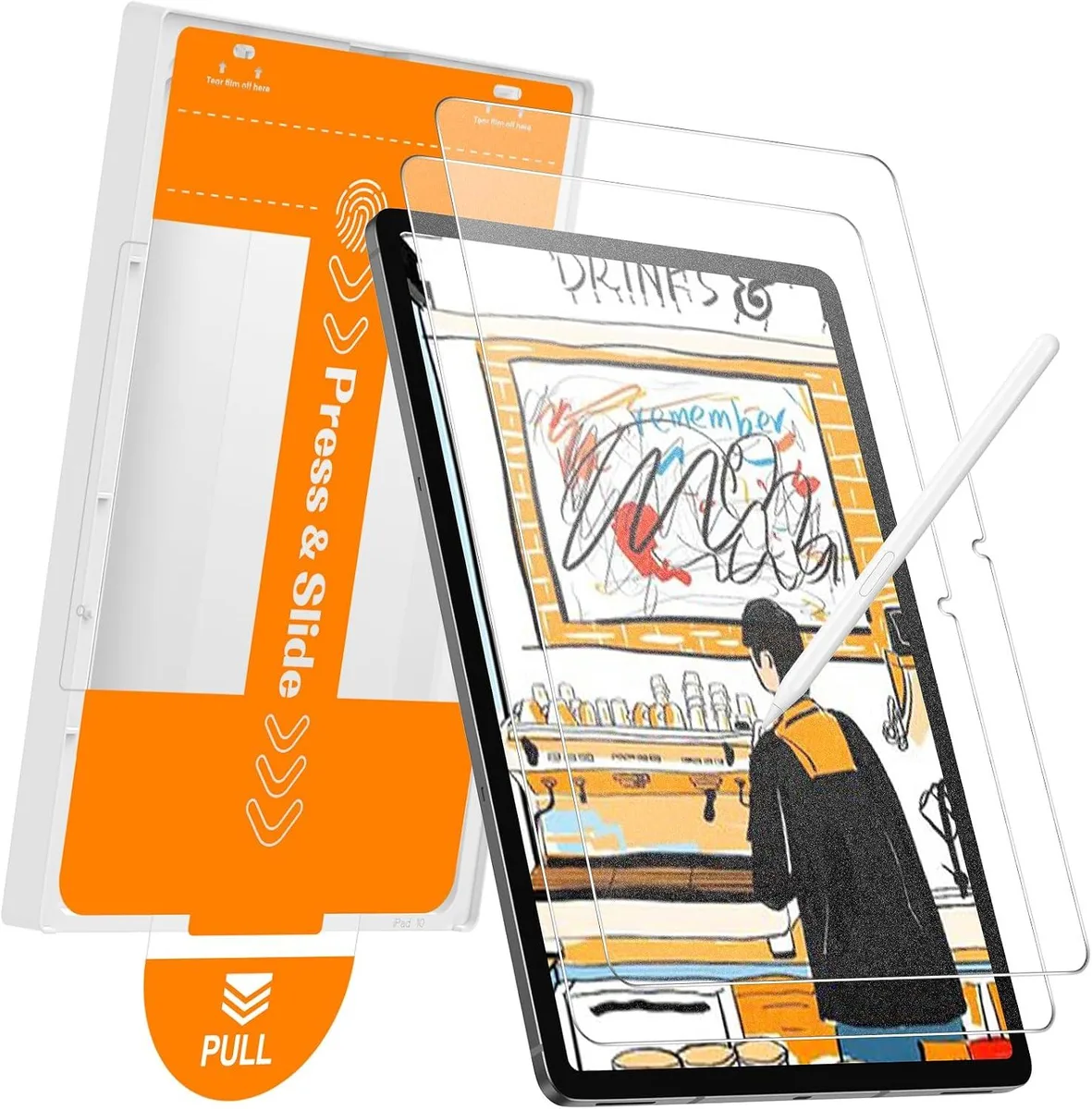 Two matte tempered glass screen protectors in a pack