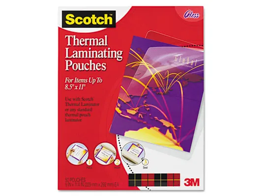 3M 3M TP385450 thermal laminating pouches 3 mil 11.5 x 9 50 pack — product photo