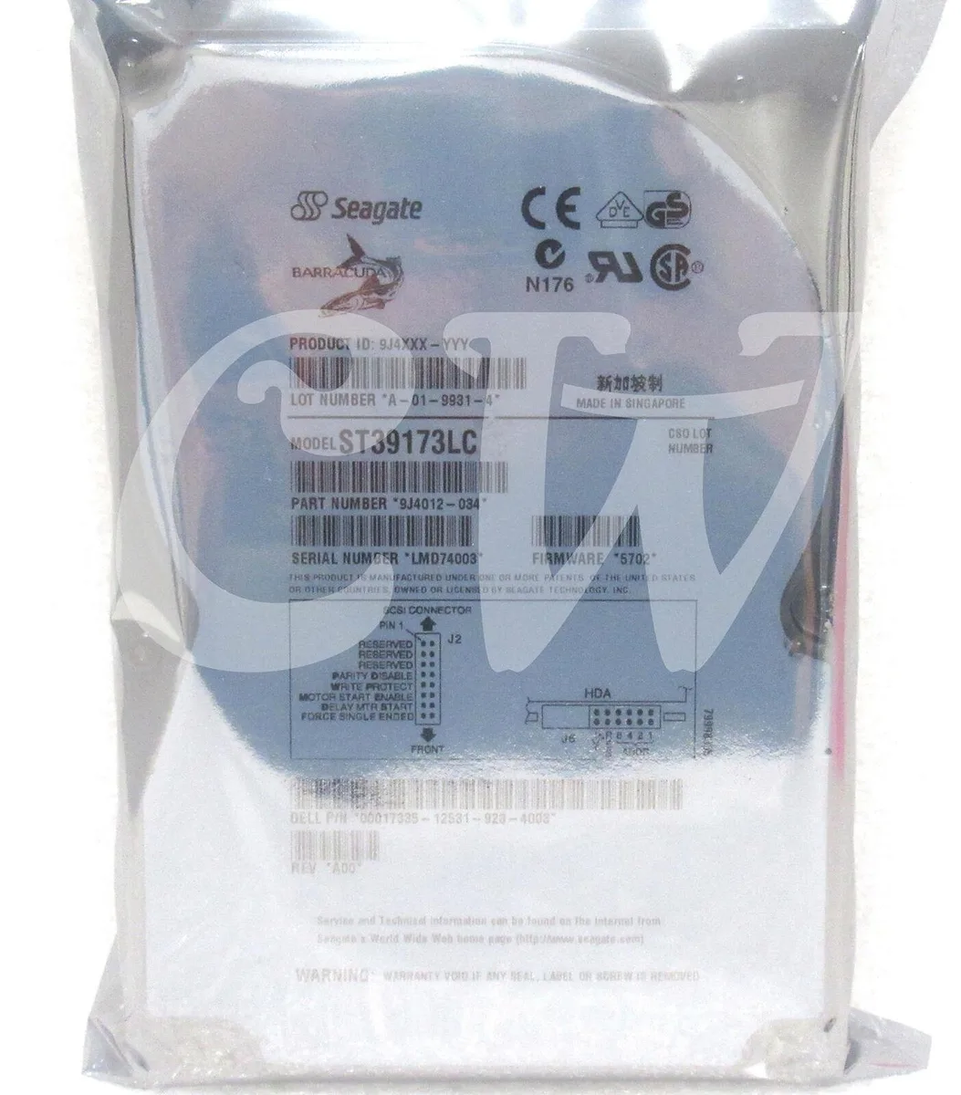 Seagate Seagate Barracuda 9LP ST39173LC 9.1GB 7200RPM Ultra2 Wide SCSI 80-Pin 512KB 3.5in internal hard drive — product photo