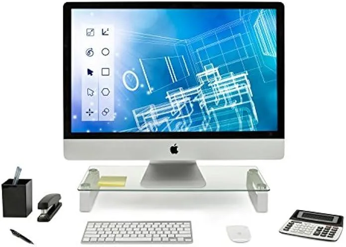 TAURKENAM TAURKENAM Glass Monitor Riser 22 in 44 lb office equipment — product photo