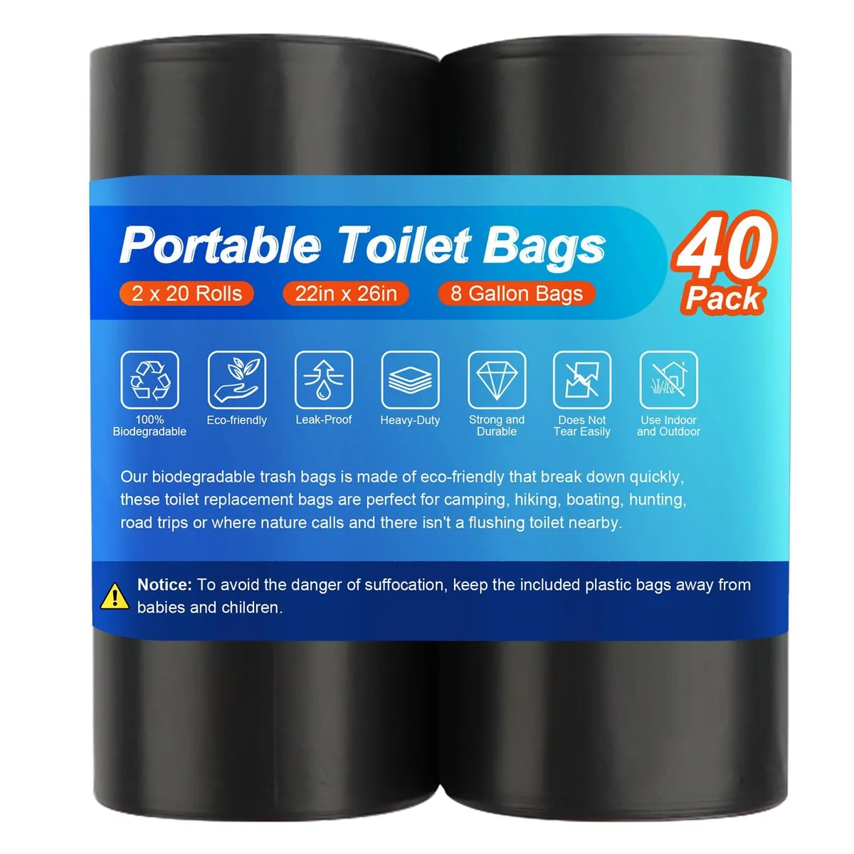  Baldwin 80-Pack 8 Gallon Biodegradable Toilet Bags — product photo