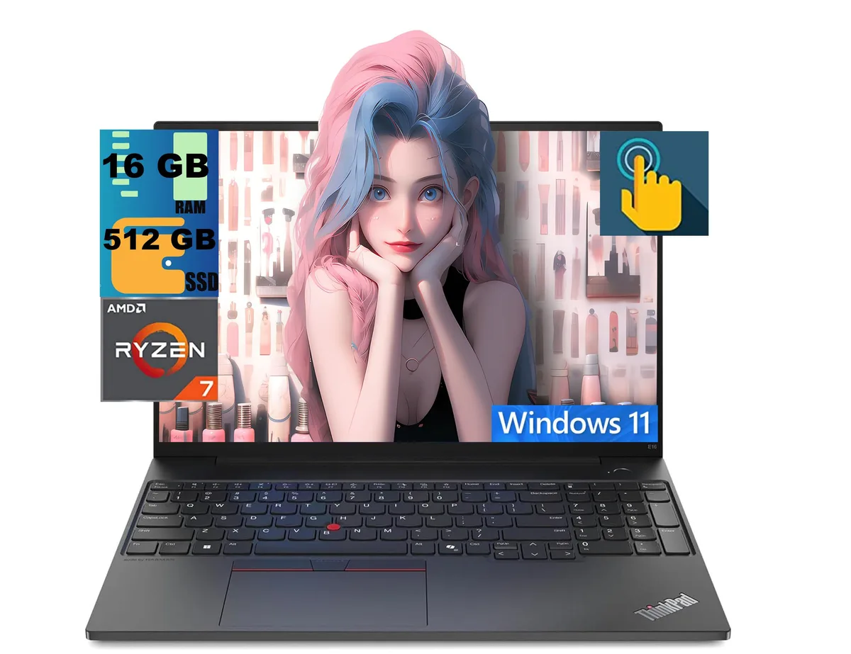 Lenovo Lenovo ThinkPad E16 laptop Ryzen 7 7735U 16GB 512GB 16" touchscreen — product photo