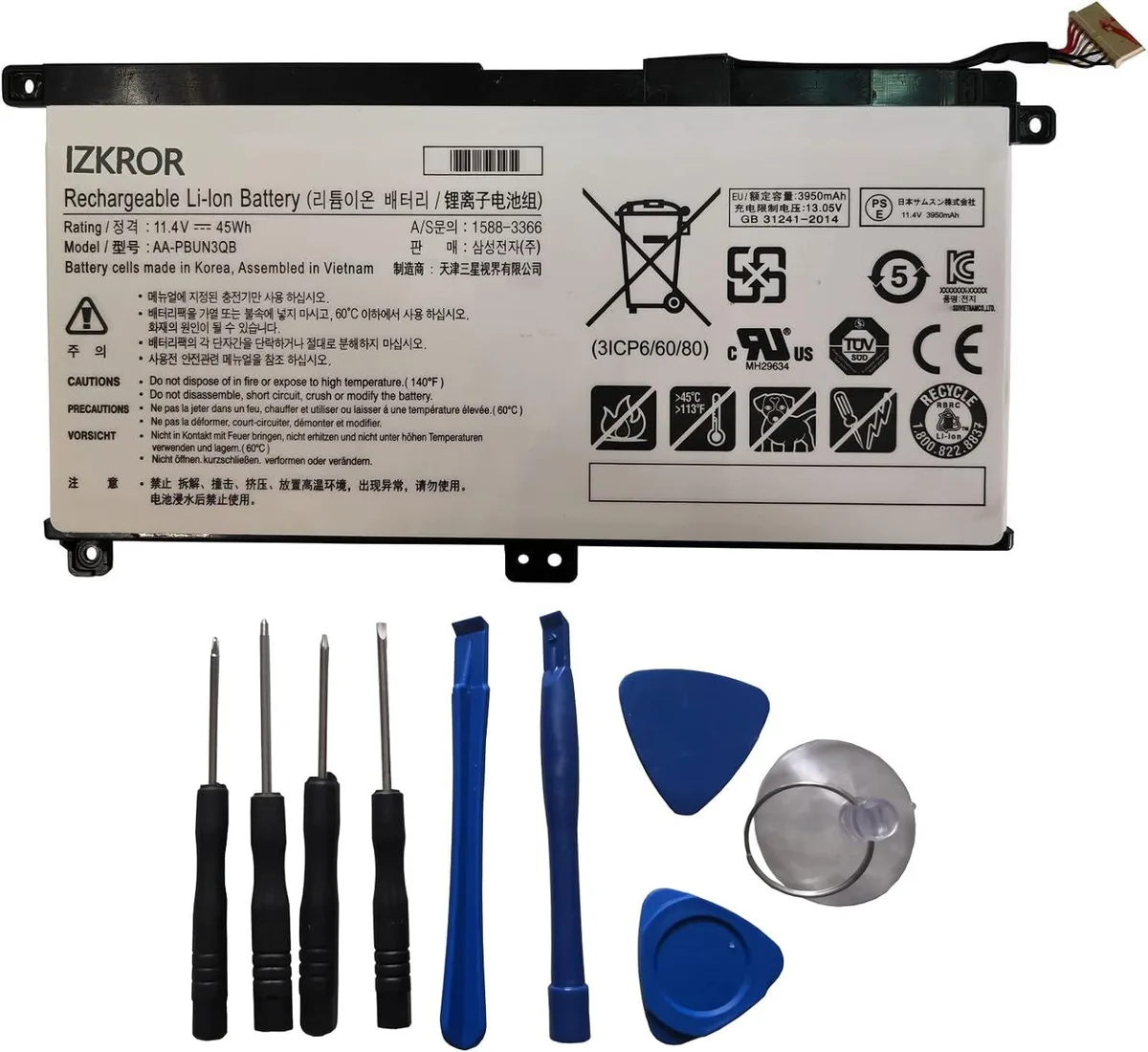NShi NShi AA-PBUN3QB 45Wh 3950mAh 11.4V laptop battery — product photo