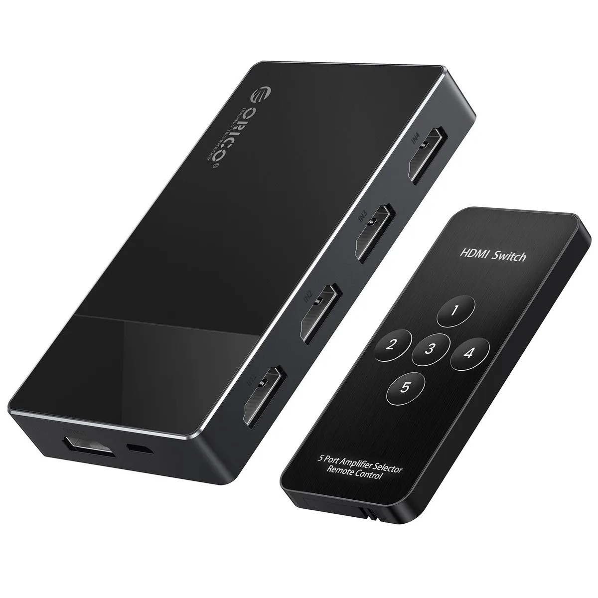 Orico Orico 5-Port HDMI 2.0 Switch 4K 60Hz IR Remote — product photo