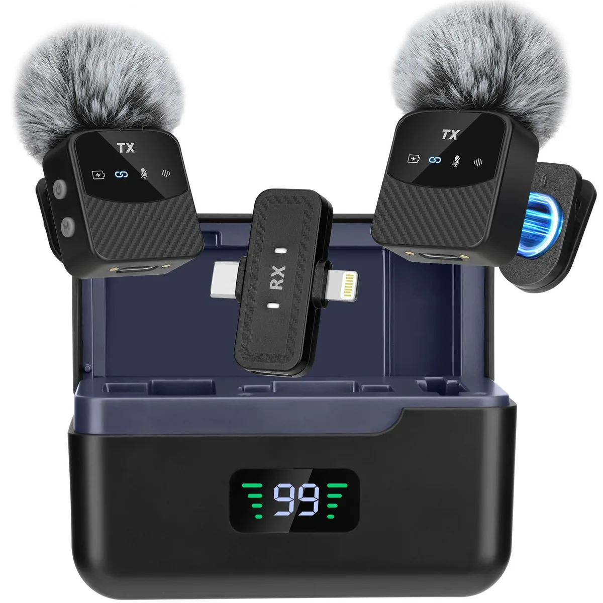 YUANRAN MS9 Wireless Lavalier Microphone 25H Battery — product photo