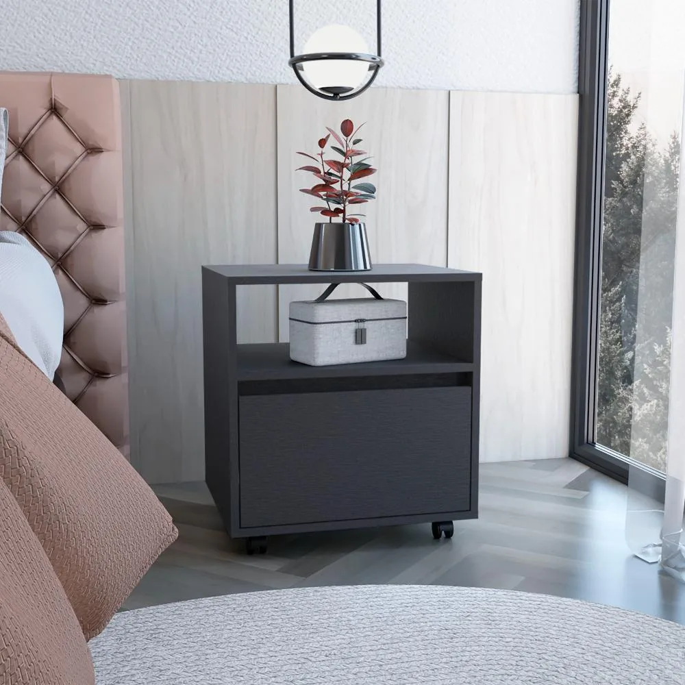 tuphen tuphen Austin Nightstand with Casters Black Bedroom Set — product photo