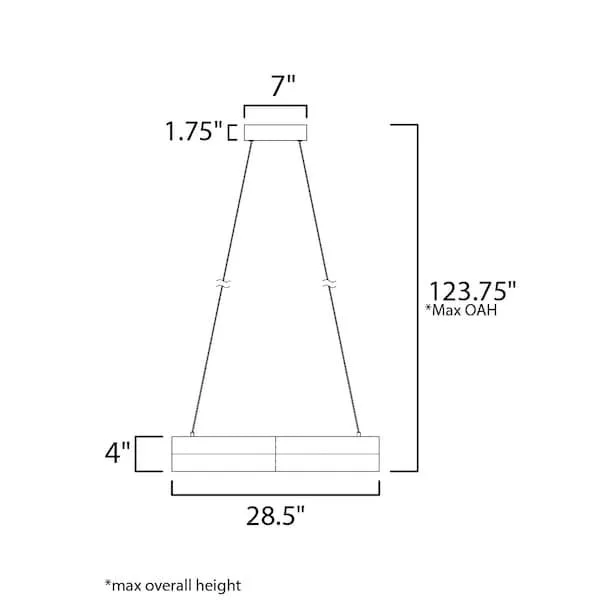 ET2 Contemporary Lighting ET2 Contemporary Lighting iCorona 1-Light 28.5" Matte White Pendant — product photo