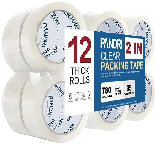 PANDRI Clear Packing Tape 12 Rolls 1.88 in x 65 yd — product photo