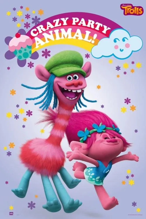 Posterazzi Posterazzi GPE5057 Trolls Crazy Party Animal Poster 24 x 36 covering — product photo