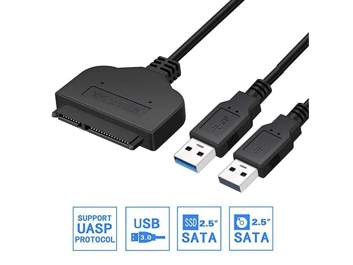 BONAEVER BONAEVER USB 3.0 to SATA 22pin cable 2.5 inch black — product photo
