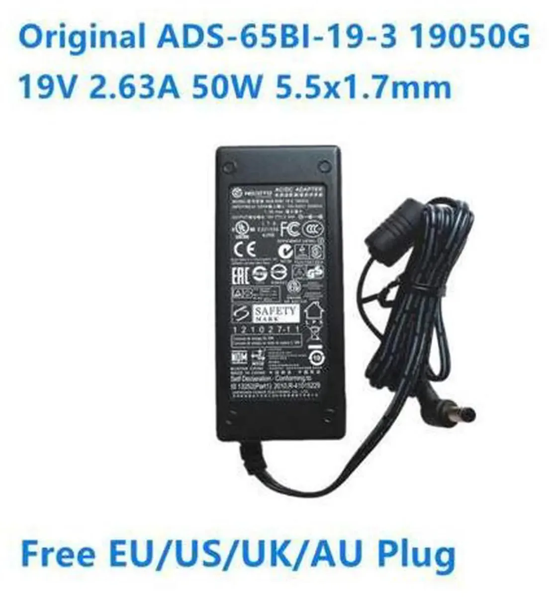 SMUGDESK SMUGDESK ADS-65BI-19-3 19V 2.63A 50W 5.5x1.7mm power adapter — product photo