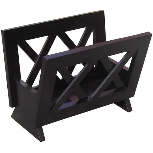 Oceanstar Oceanstar Mahogany Solid Wood Magazine Rack 15.75 x 10.25 x 11.25 Black — product photo