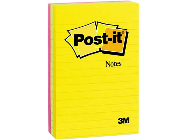 Post-it Post-it 660-3AU sticky notes 4x6 lined 3 pads 100 sheets 300 total — product photo