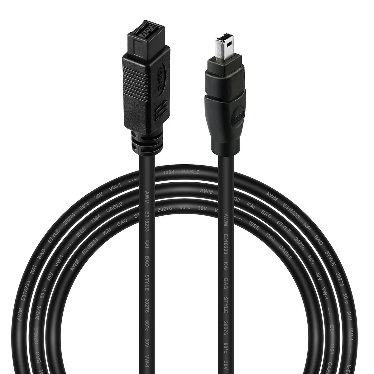  2-Power Firewire 800 to 400 Cable 9 Pin Male to 4 Pin Male 6FT — product photo