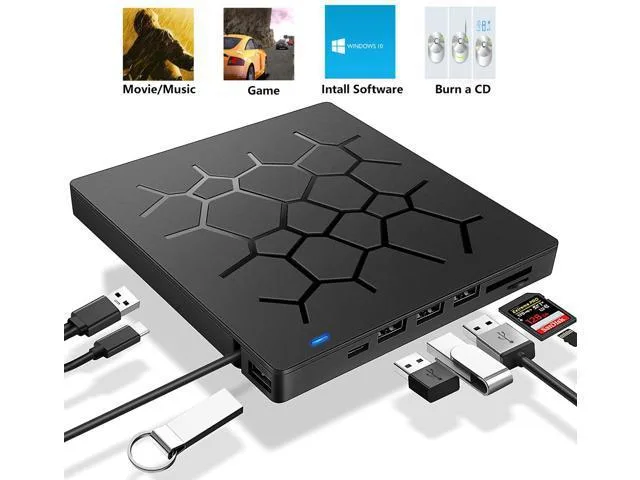 STARNOONTEK STARNOONTEK DVD burner 8x DVD 24x CD 6-in-1 hub — product photo