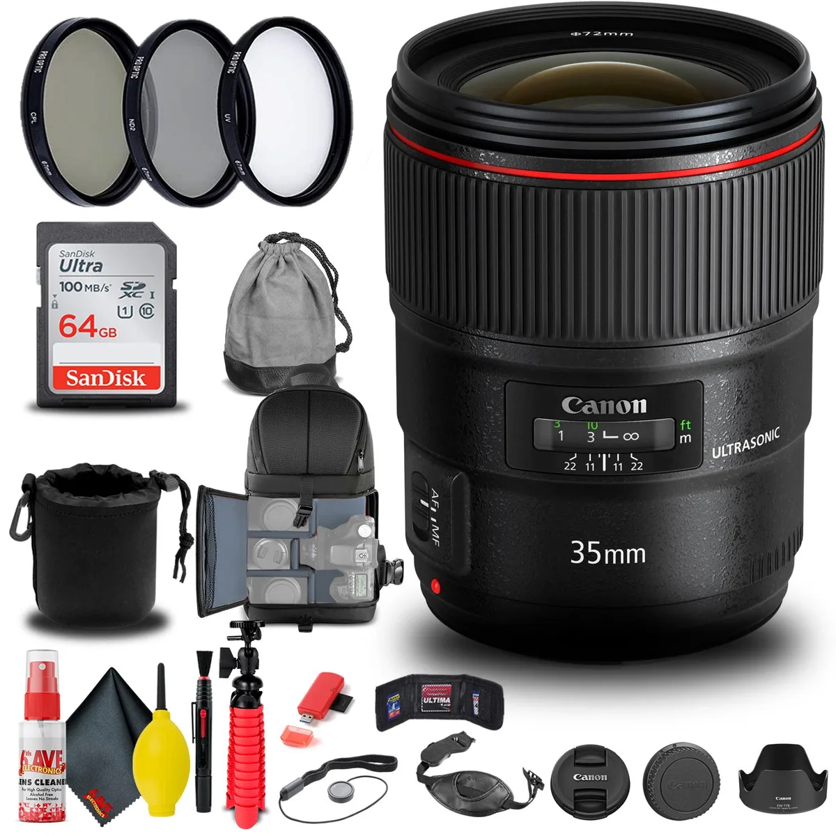 Canon Canon EF 35mm f/1.4L II USM Lens bundle — product photo