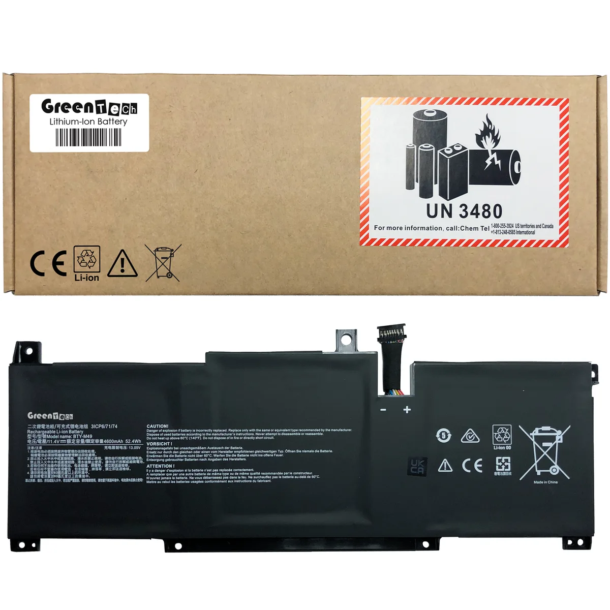 NShi NShi BTY-M49 laptop battery 11.4V 52.4WHR 3-cell — product photo