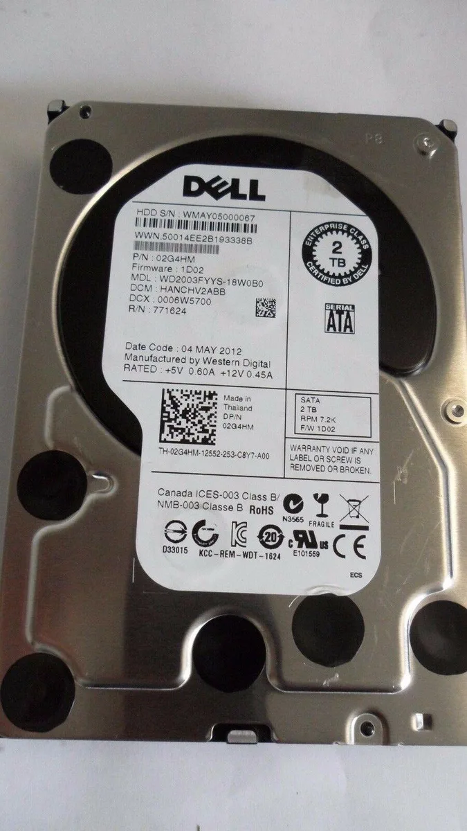 DELL DELL WD2003FYYS-18WOBO 2TB 7200RPM 3.5" SATA internal hard drive — product photo
