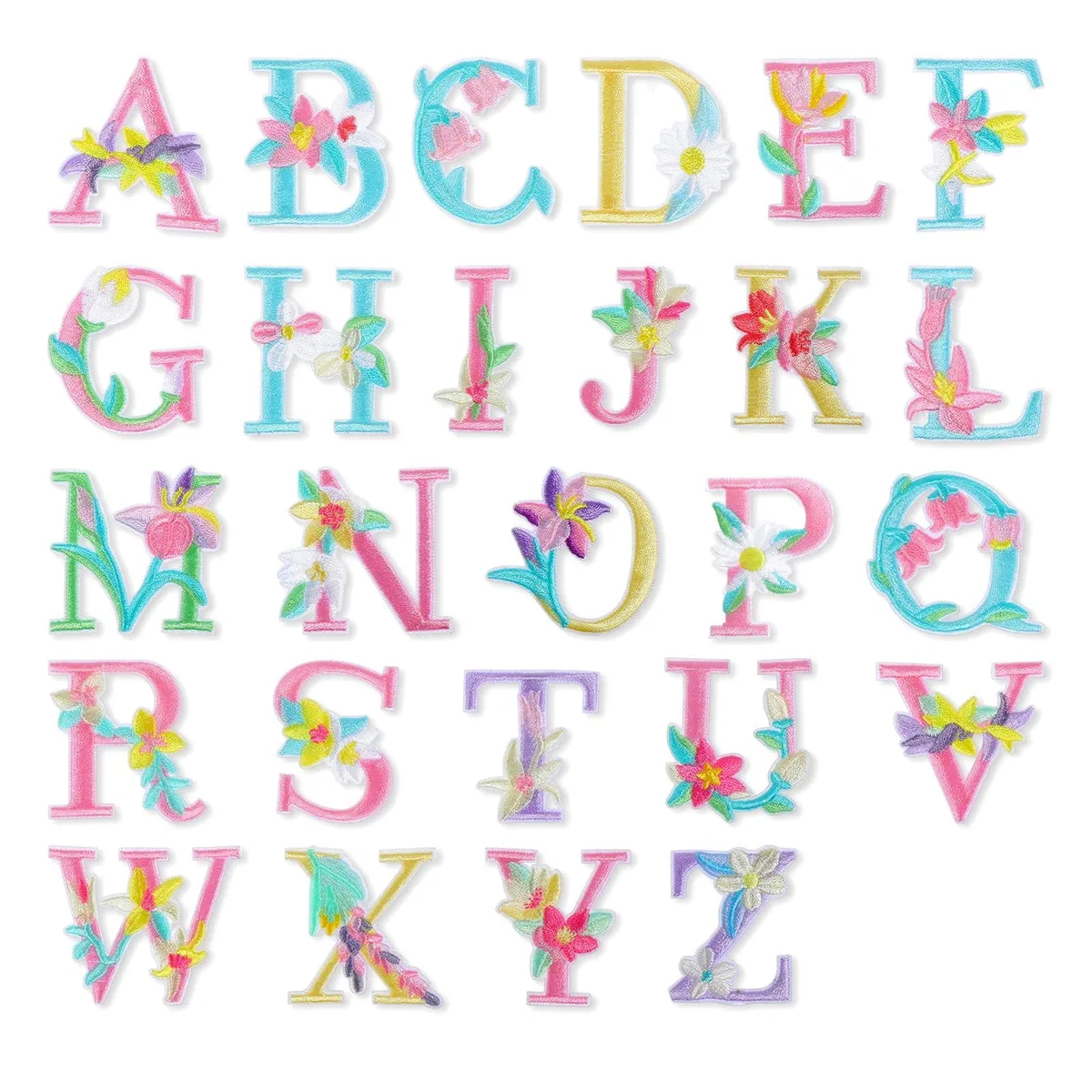  FdcLixuvol Art Deco Iron-on Alphabet Patches 52 pcs 5.5 cm — product photo