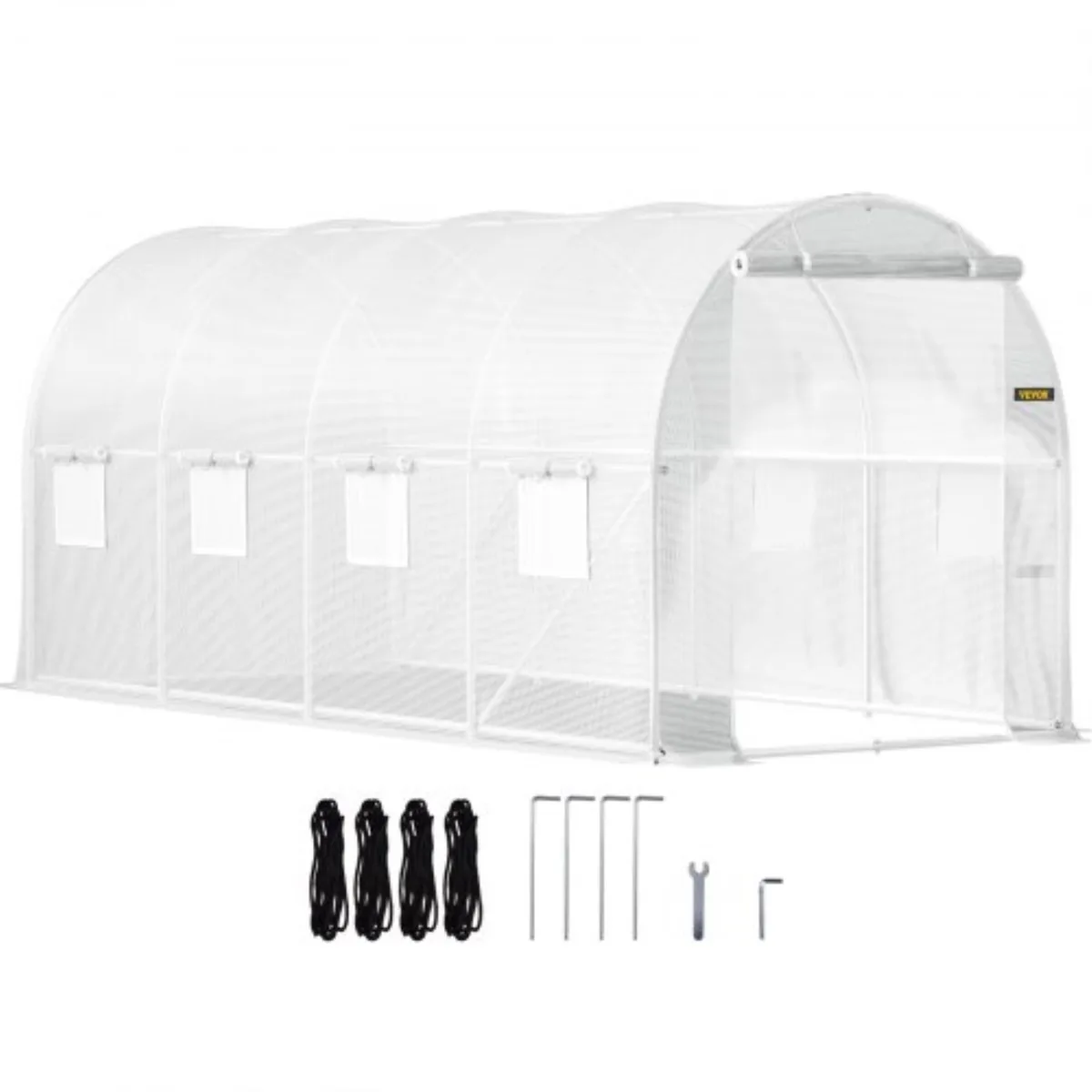 VEVOR VEVOR VV-TG-1577WHITE 15 x 6.5 x 7 ft Tunnel Greenhouse specialty appliance — product photo