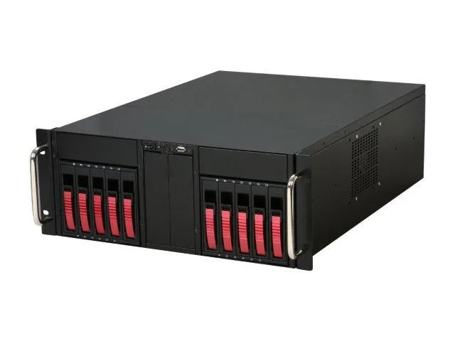 iStarUSA Inc. iStarUSA Inc. D-410-B10SA-RED Red 4U Server Chassis 10 Hot-Swap Bays 2 120mm Fans — product photo