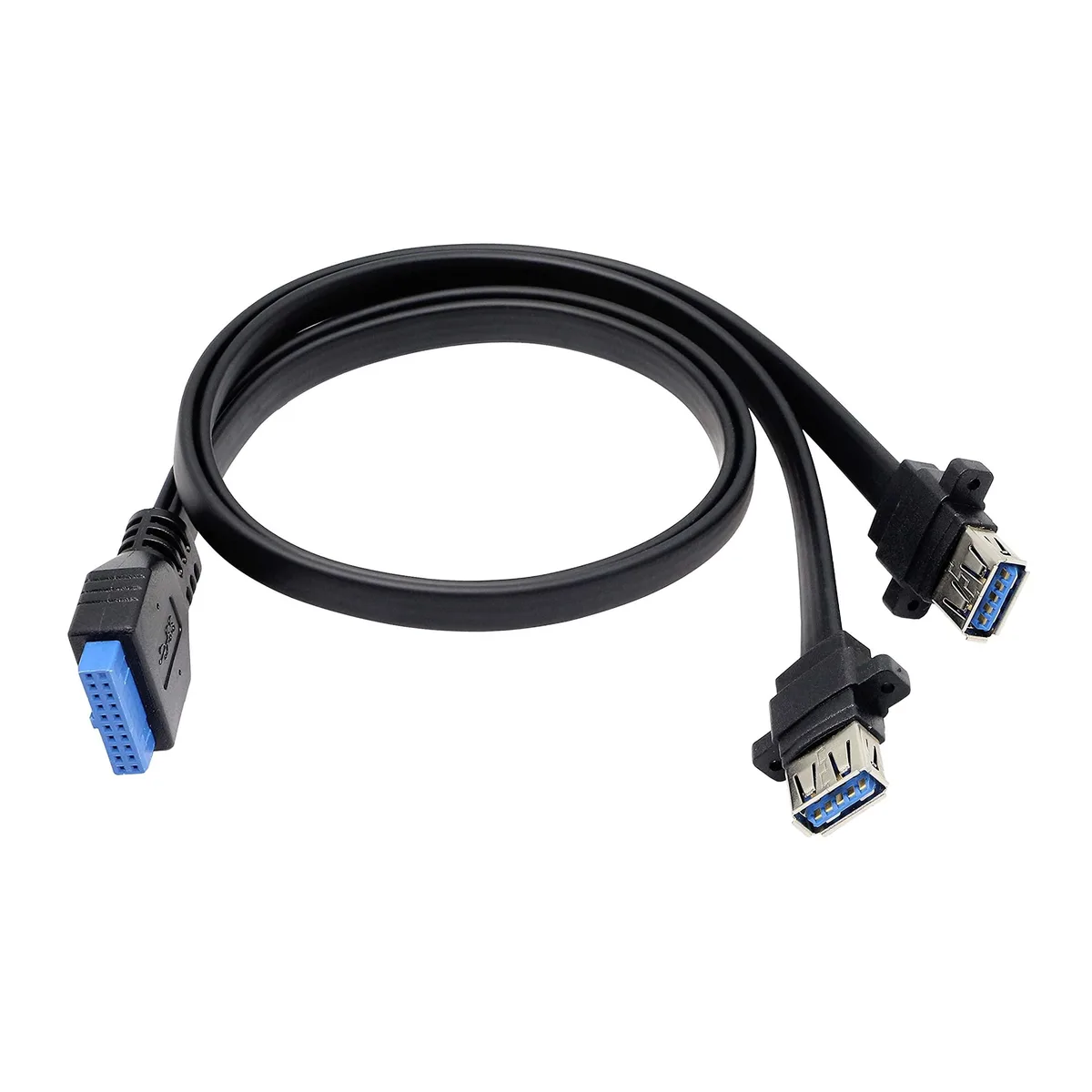 BUCIER BUCIER USB 3.0 19/20-pin to 2×USB-A front panel cable 50cm — product photo