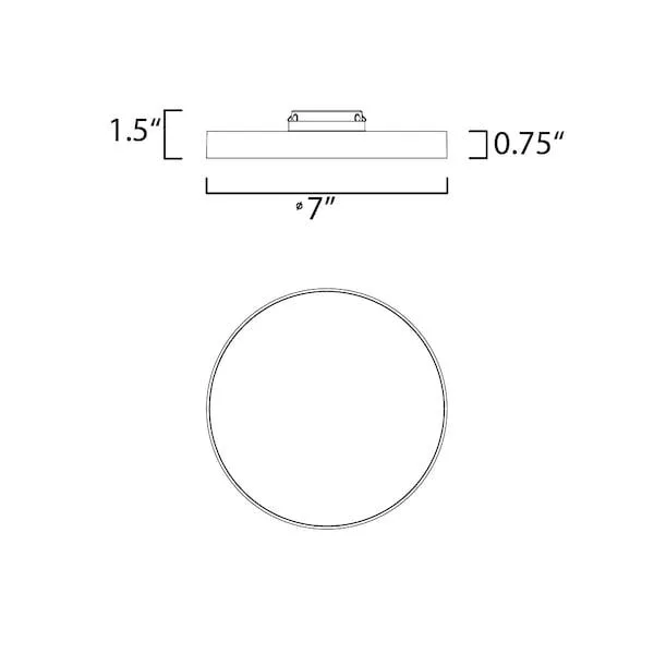 White circular flush mount ceiling light with recessed diffuser