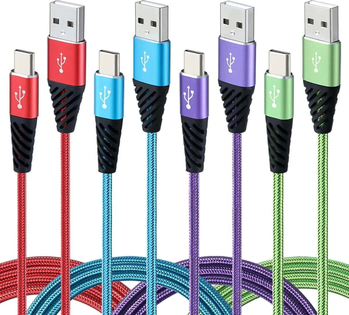 Kootion Kootion USB A to USB C Cable 10FT 4-Pack Nylon Braided — product photo