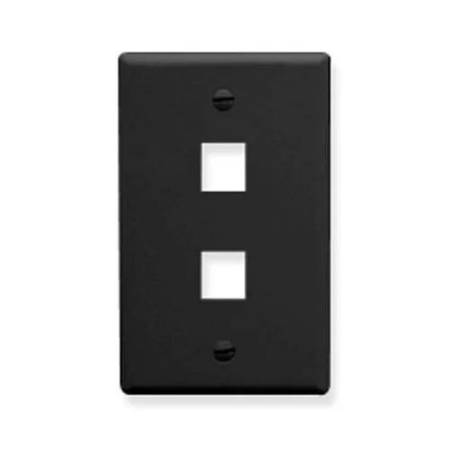 ICC ICC FACE-2-BK IC107F02BK 2 Port Faceplate Black — product photo