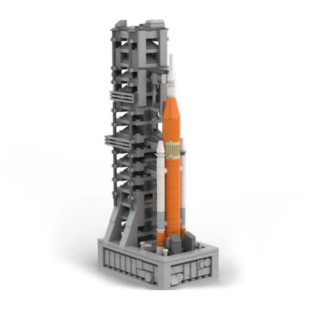 ZITIANYOUBUILD ZITIANYOUBUILD Launch Tower / Launch Pad with Rocket 437 Pieces MOC — product photo