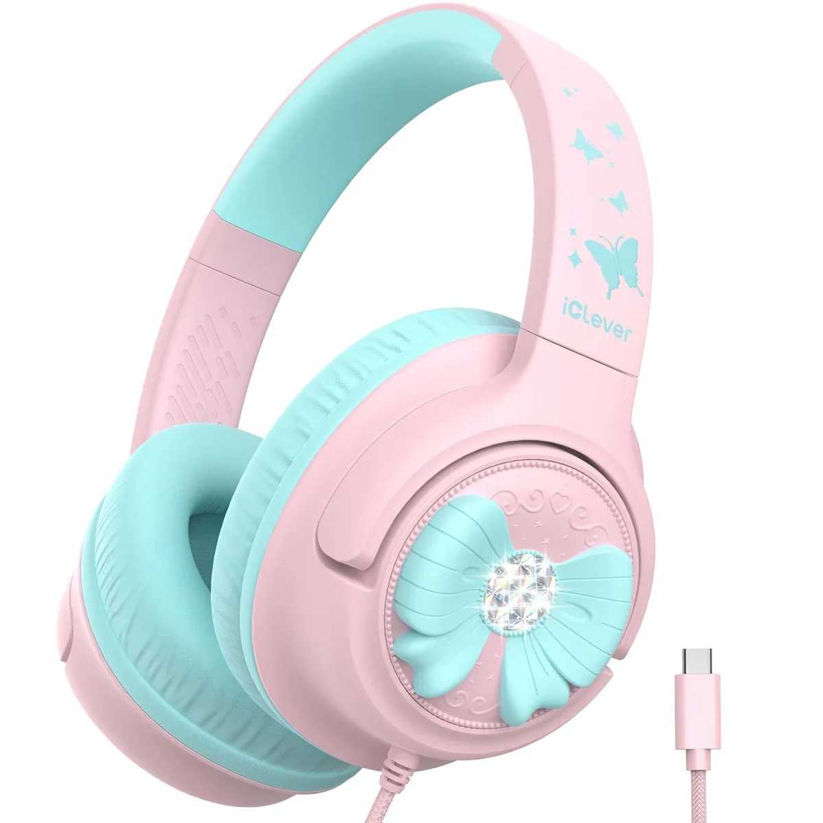  Cleer C371 USB-C Kids Headphones Pink — product photo