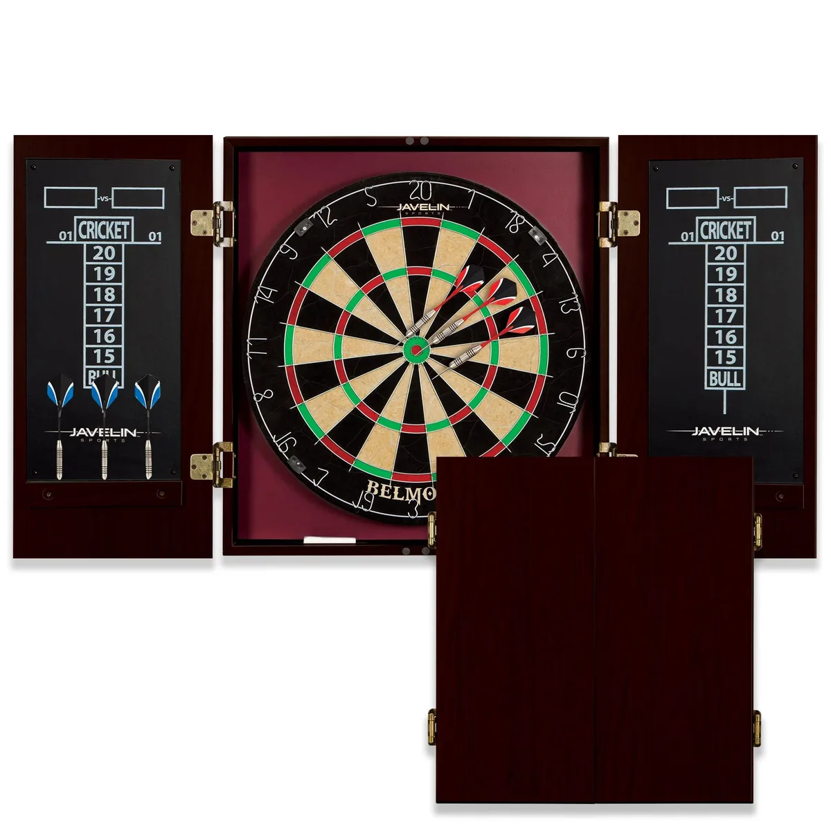 EastPoint Sports Belmont Bristle Dartboard Cabinet Set 18 in 39.5 in 6 darts — product photo