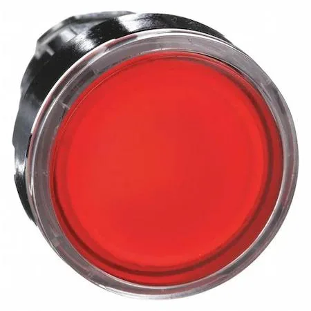 Red metal flush push button operator, 22 mm diameter, momentary action, IP66 IP69K rated