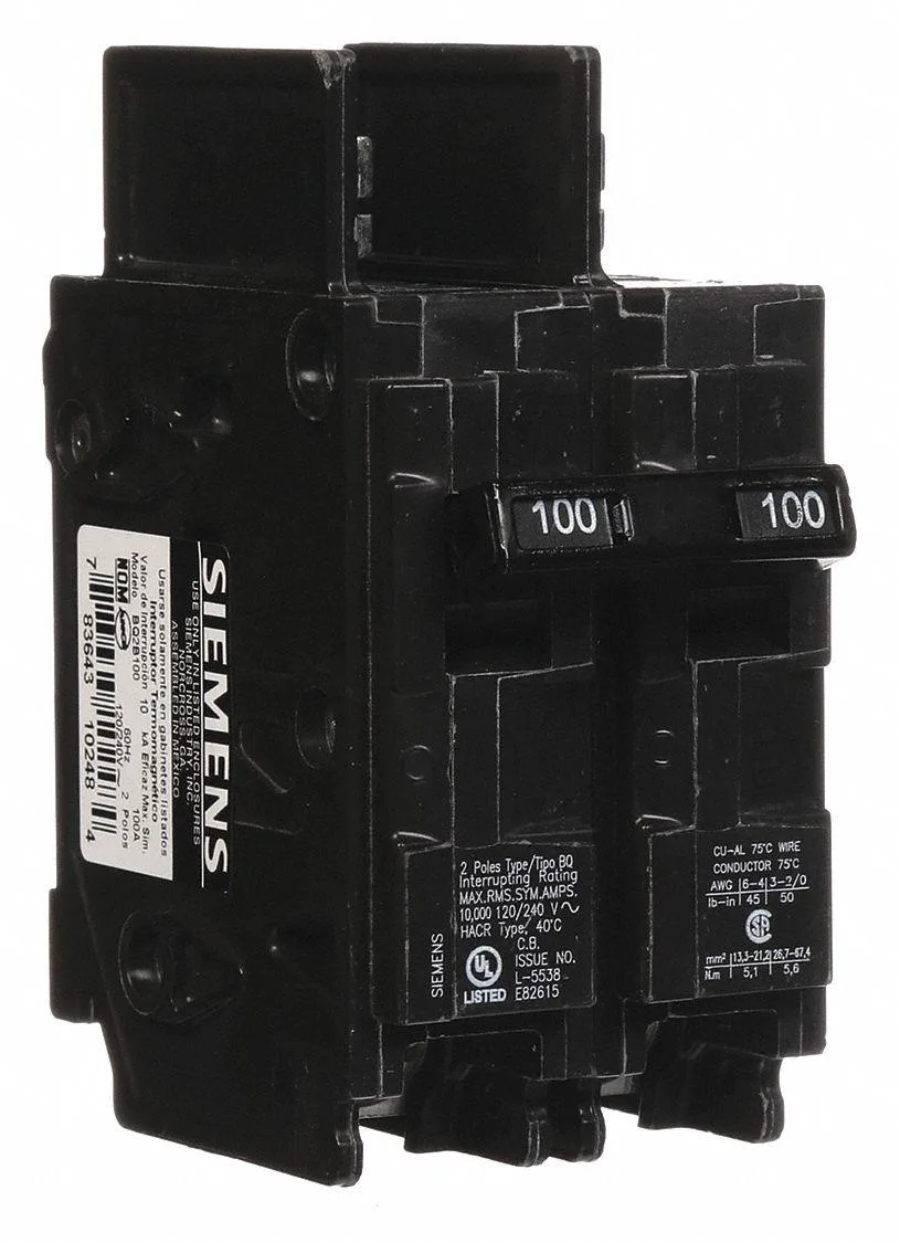 SIEMENS SIEMENS BQ2B100 Miniature Circuit Breaker 100A 2 Pole 120/240V — product photo