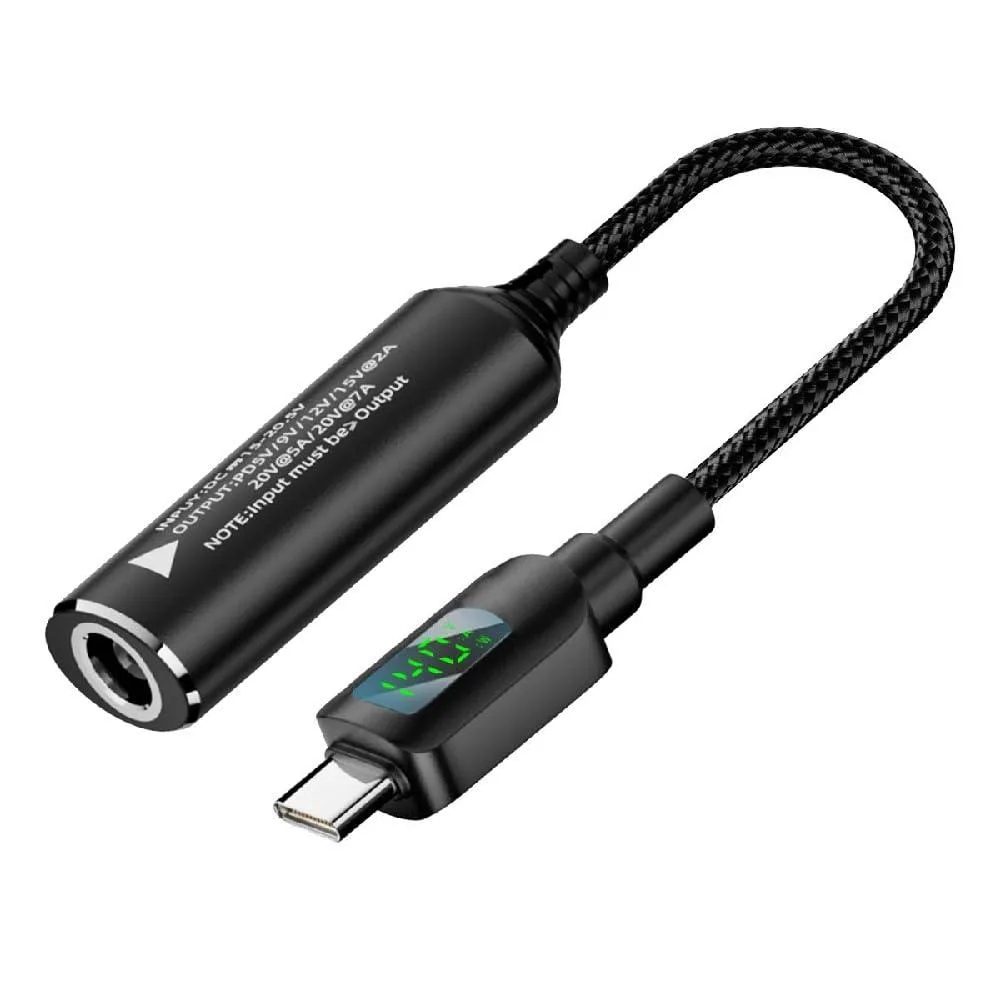 Fervit Fervit DC 7.4x5.0mm to USB-C Cable with LED Display 21cm — product photo