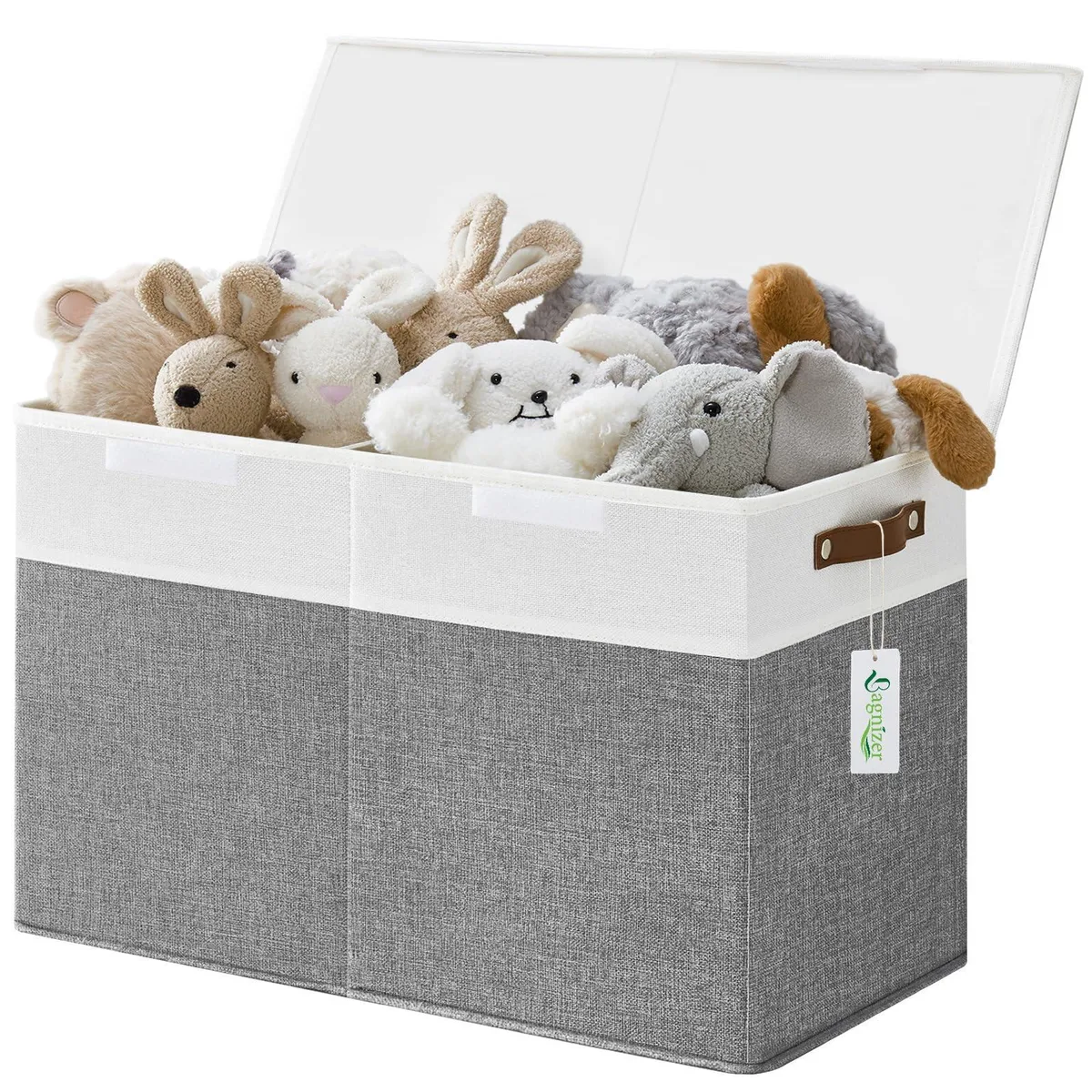  Bagnizer Toy Storage 24.6x13x16 in Gray and White — product photo