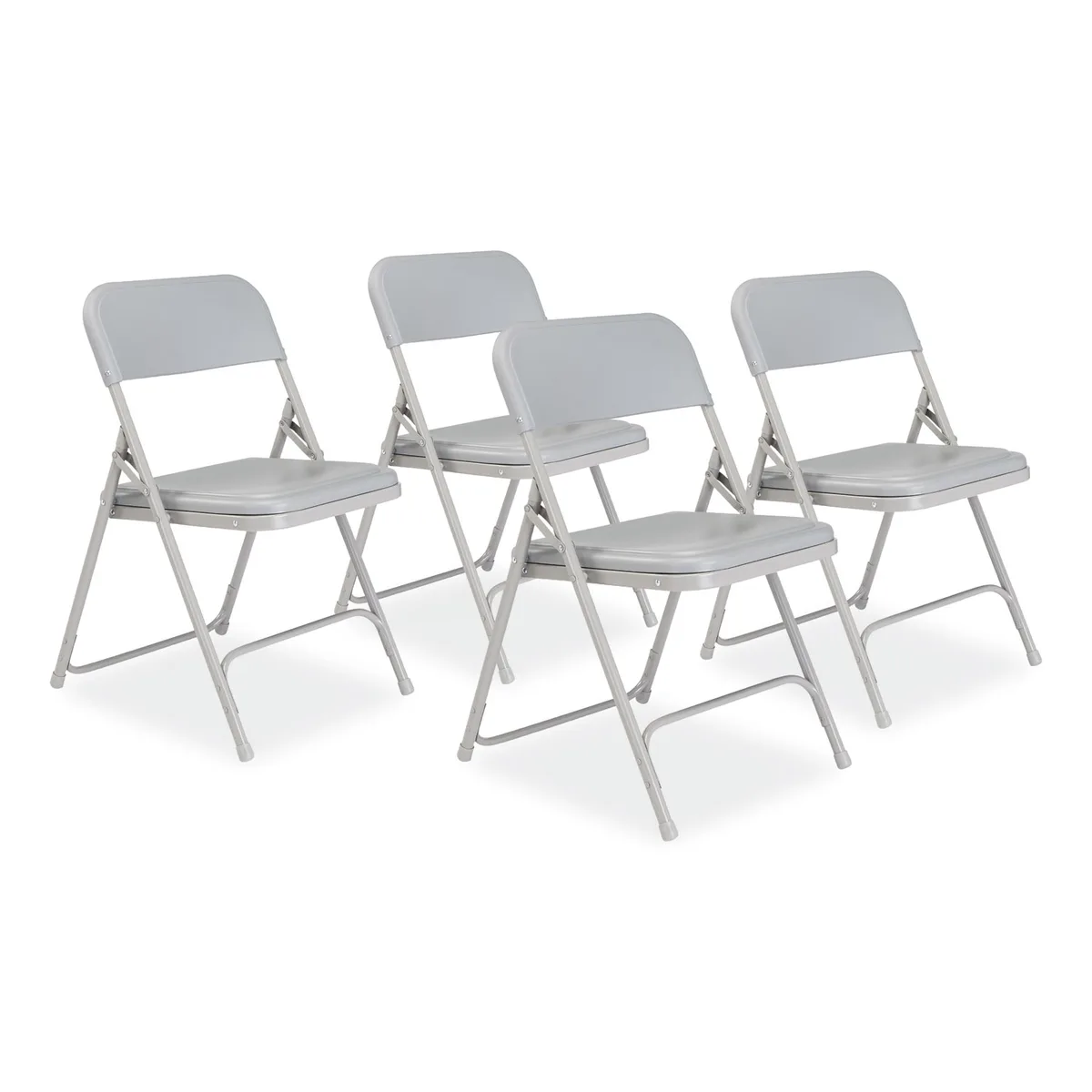 National Public Seating National Public Seating 802 Premium Plastic Folding Chair Gray 4/Carton — product photo
