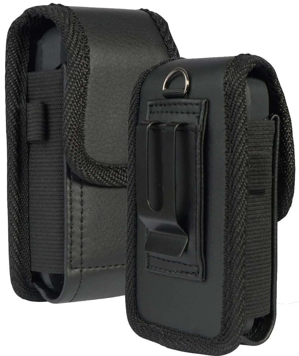 Nakedcellphone Nakedcellphone Vegan Leather Case Belt Clip Black POUCH-VERT-LIVELY — product photo