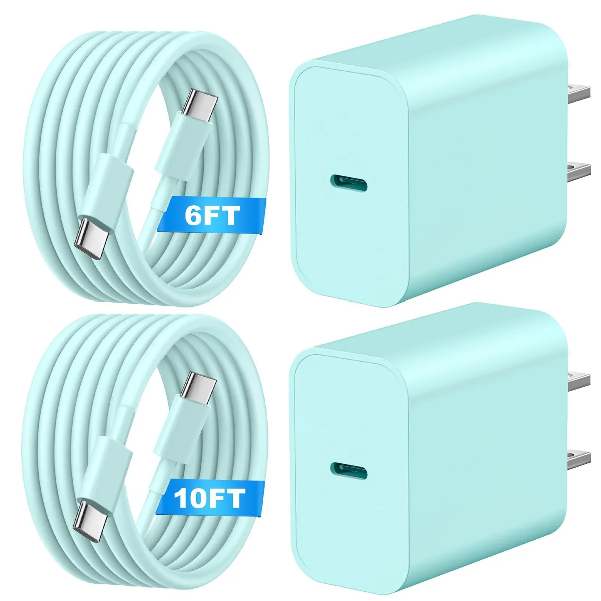 KEHIPI KEHIPI ZYH-J15 USB C to USB-C Cable 10ft Blue — product photo